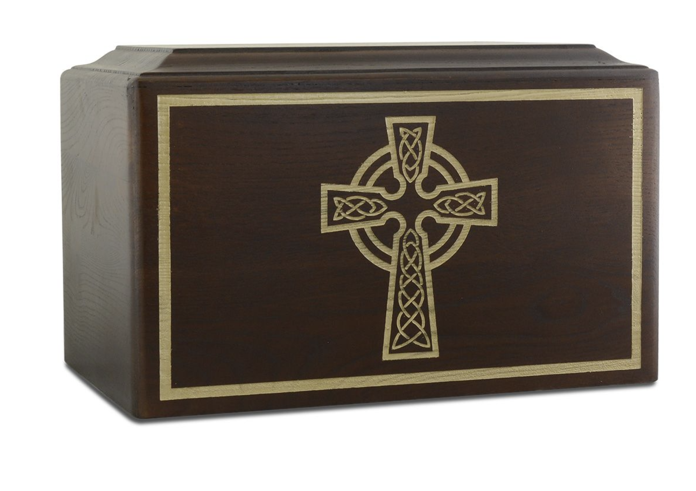 Celtic Cross Ash Wood Urn - $250