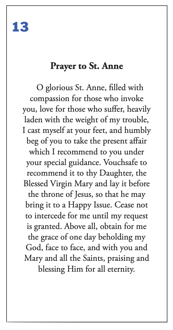 Prayer Verse 13
Prayer to St. Anne