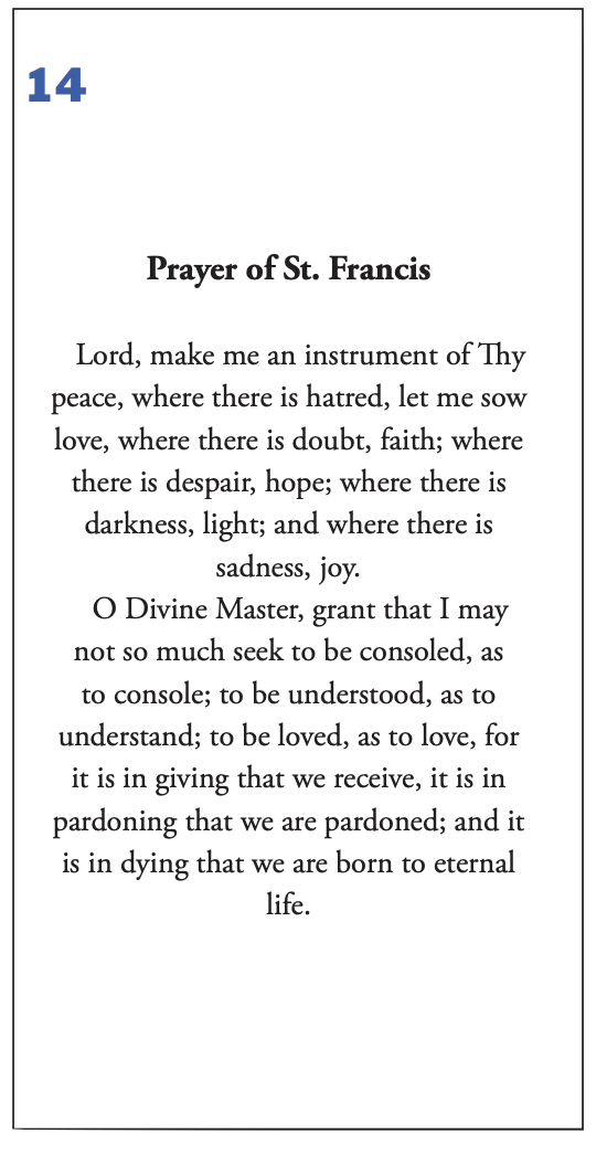 Prayer Verse 14
Prayer to St. Francis