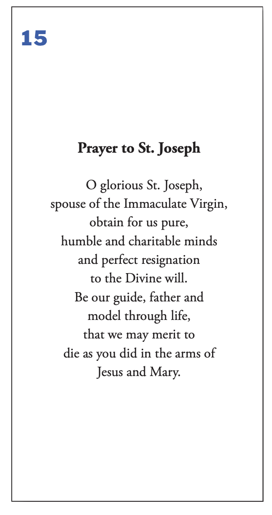 Prayer Verse 15
Prayer to St. Joseph