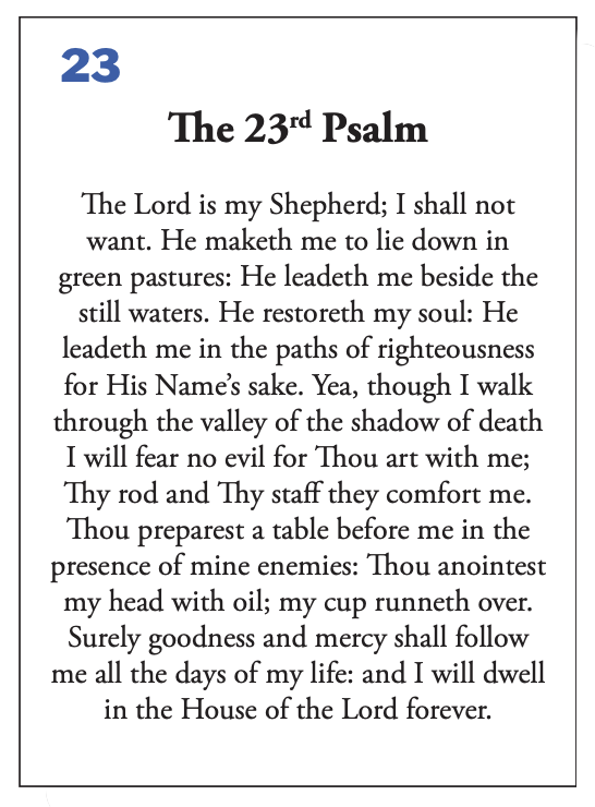 Prayer Verse 23
The 23rd Psalm