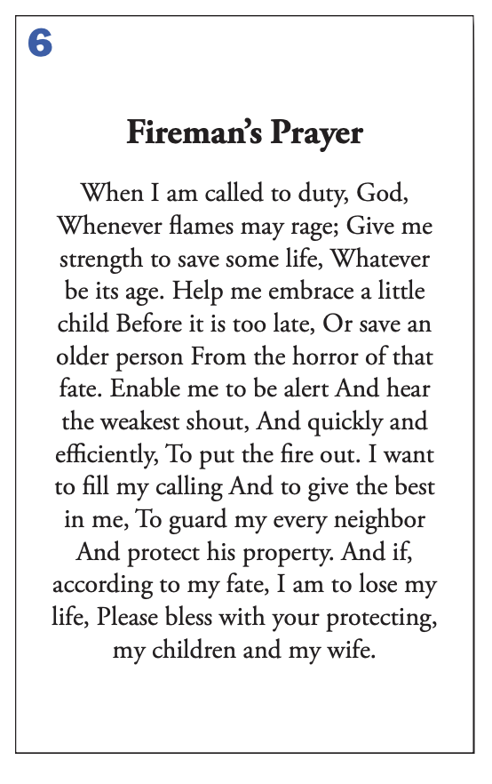 Prayer Verse 6
Fireman's Prayer